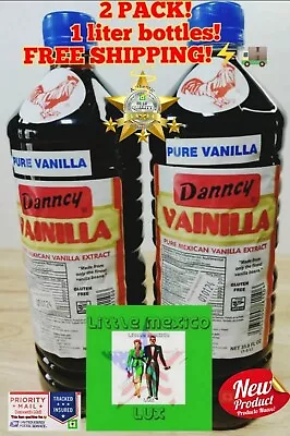 2 Pck Danncy Vainilla Pura Dark Mexican Vanilla Extract 1 Liter Bottles Each  • $22.67