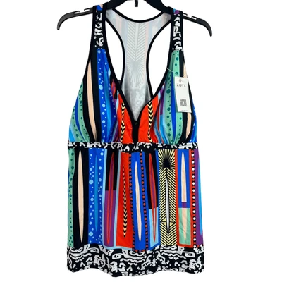 $19.99 • Buy Zaful Womens Tankini Swim Top Racerback Multi Color Abstract Stretch Size 4XL