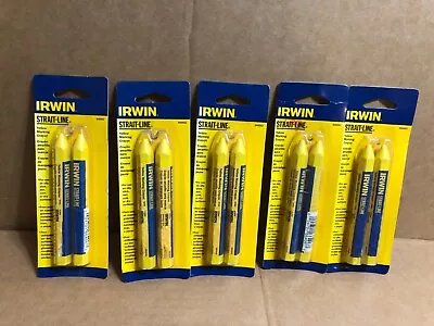 5x Irwin STRAIT-LINE 666062 YELLOW Marking Construction Lumber Crayon 2 Pack • $19.99