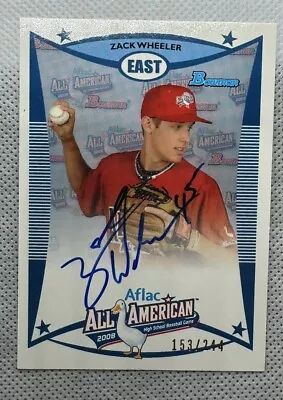 ZACK WHEELER  2008 Topps Aflac All American Auto Rookie /244 Phillies • $64.99