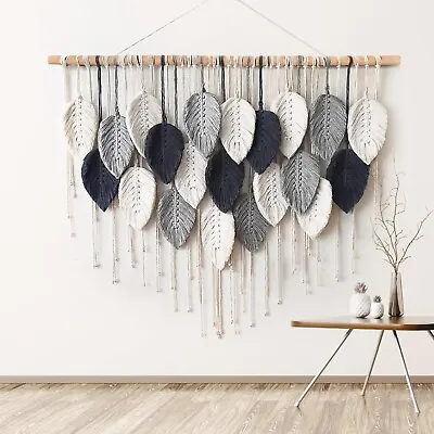 Macrame Wall Hanging Leaf Woven Tapestry Bohemian Chic Wall Hanging... • $30