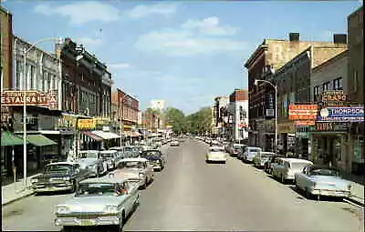 Mt Pleasant Michigan MI Classic 1960s Cars Street Scene Vintage Postcard • $9.89