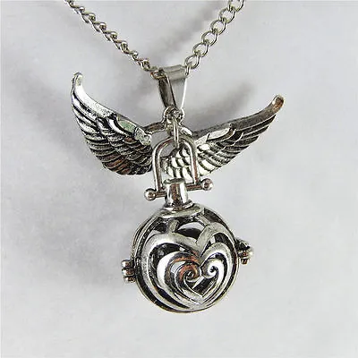 1 Pc Vintage Silver Brass Angel Ball Locket Necklace Pendant Mexican Bola Bell • $2.08