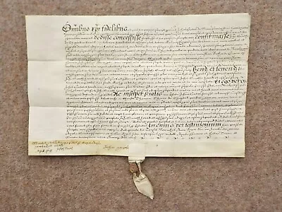 1605 Thaxted Essex Early 17th Century Latin Vellum Deed Document Calligraphy • $147.98