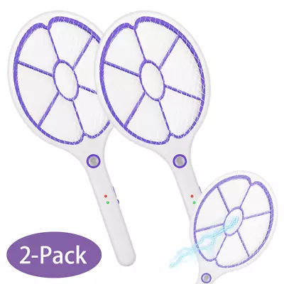 2 PCS Rechargeable 4500V Fly Swatter Bug Insect Killer Electric Mosquito Zappers • $14.83