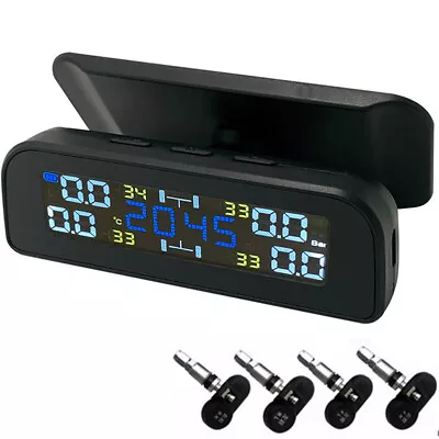 $35 • Buy TPMS LCD Wireless Solar Car Tire Pressure Monitoring System W/4 Interior Sensors