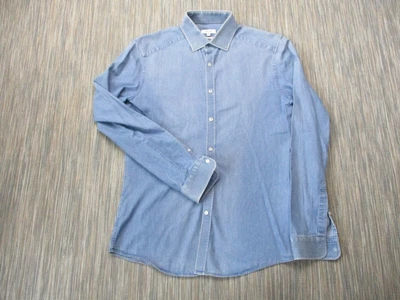 £13.77 • Buy Reiss Denim Shirt Adult Mens Small Slim Fit 100% Cotton Blue Long Sleeve
