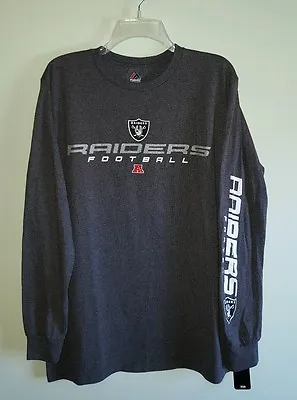 NFL Majestic OAKLAND RAIDERS Mens SMALL Long Sleeve Shirt FOOTBALL 26216 • $10