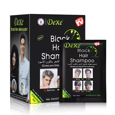 3 In 1 Hair Color Dye Shampoo For Women Men Grey Coverage Natural Black Hair Dye • £9.45