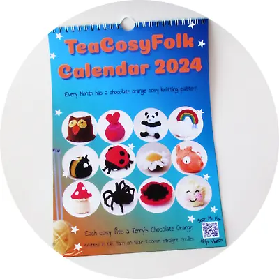 TeaCosyFolk Knitting Pattern Calendar 2024 - 12 Chocolate Orange Cover Designs • £15