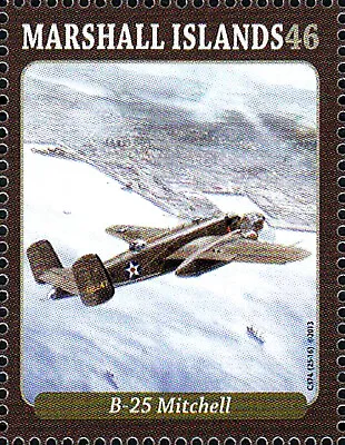 Marshall Islands MNH WWII Airplane North American B 25 Mitchell Bomber Military USA • £1.97