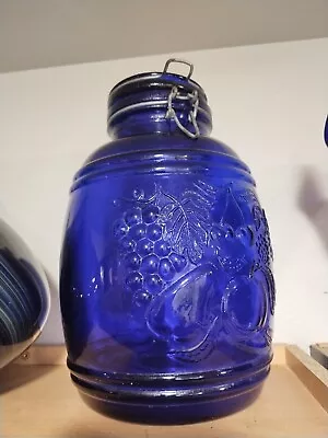 Vintage Royal Gallery  Cobalt Blue Glass Canister  • $65