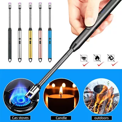 USB Rechargeable Electric Arc Candle Lighter Windproof BBQ Kitchen Flexible • £5.89