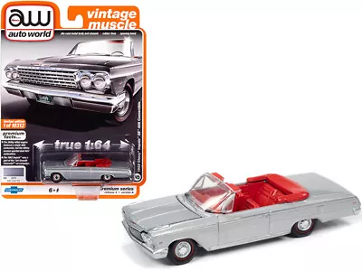 Auto World - 1962 Chevy Impala SS 409 Convertible 1:64 - SILVER - Vintage Muscle • $13.50