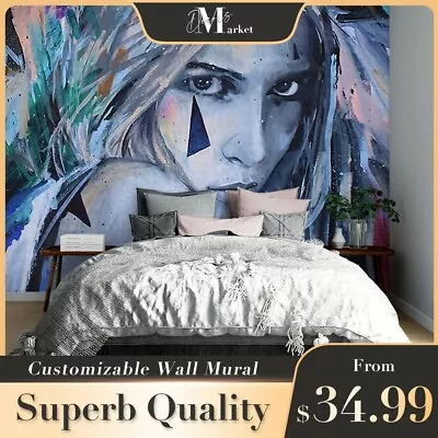 Fashionable Women Graffiti 3D Wall Mural Australia Bedroom Wallpaper Murals • $34.99