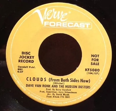 Dave Van Ronk & The Hudson Dusters - Clouds (From Both Sides Now) - 7'' Promo • £5