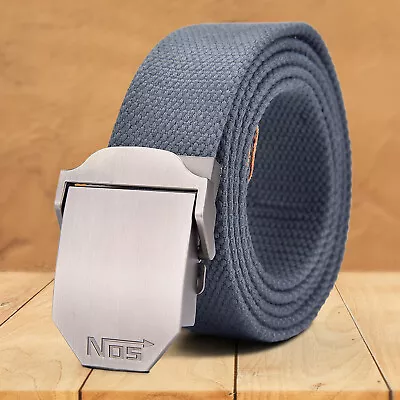 Mens Adjustable Military Nylon Waistband Canvas Web Belt Automatic Buckle Sports • $19.95