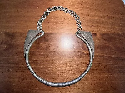 Antique Thailand Hmong Meo Hill Tribe Silver Torque Neck Ring-Engraved • $275