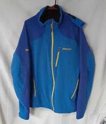 Marmot Ski Snowboard Jacket Mens Sz XL Blue  Removable Hood Vented Waterproof • $59