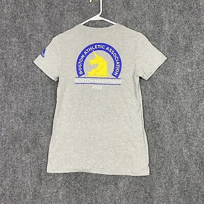 Adidas Boston Marathon 2022 Womens T Shirt Size XS Grey Logo Short Sleeve New • $14.95