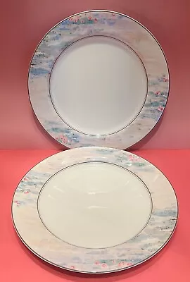 MIKASA Maxima MONET Pattern 10 3/4  DINNER PLATES ~ Set Of 2 • $26.99