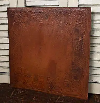 Set Of 4 Rusty Tin Embossed 12  Primitive Ceiling Tiles • $34.40
