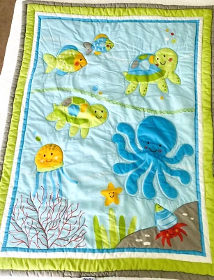 $18 • Buy Nojo Crib Bedding Baby Blanket Under The Sea Theme Nursery Comforter 40 X32 