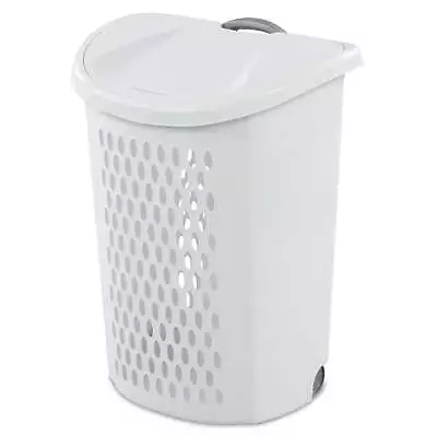 Sterilite Ultra™ Wheeled Hamper Plastic Laundry Basket Sorter White New Portable • $19.88