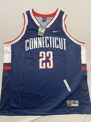 NIKE Swoosh Uconn Connecticut Huskies #23 Blue Basketball Jersey MEN'S XL • $89.95