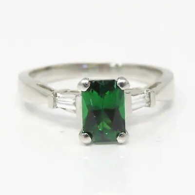 NYJEWEL GIA Certified Platinum Tsavorite Garnet Diamond Ring • $3573.20