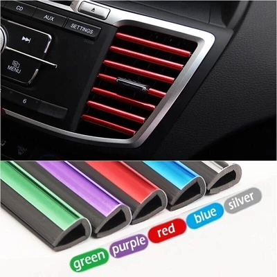 £3.59 • Buy 10Pcs Car Air Conditioner Outlet Vent Grille Decor U Shape Molding Trim Strip UK