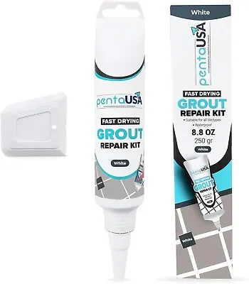 Grout Reviver - Tile Grout Repair Kit Repairs Renews Fills Tube DIY (250 Gr) • £17.99