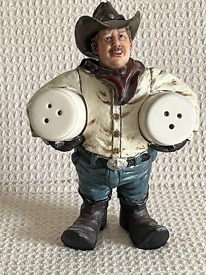 Vintage Western Cowboy Ceramic Salt And Pepper Shaker Set (ESTATE SALE FIND) • $19.95