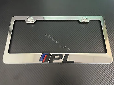1X Black IPL 3D Emblem STAINLESS STEEL License Plate Frame RUST FREE + Screw Cap • $21.84