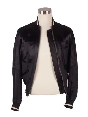 Haider Ackermann Classic Black Rayon Blend Pink Lining Bomber Jacket Size M/L • $800