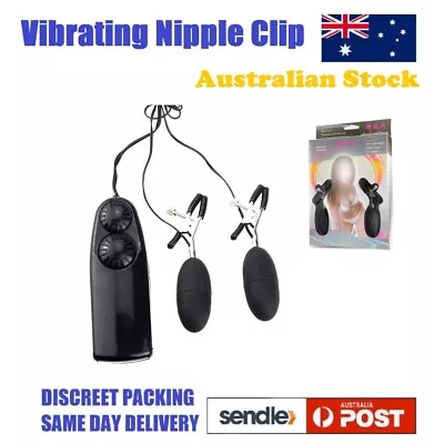 Vibrating Nipple Vibrator Foreplay Adult Clamps Breast Clips Stimulator Sex Toys • $19.99