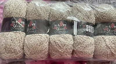  My Love Knitting Allsorts Fancy Knitting Crochet Yarn 5balls ×100g  Beige  • £1.99