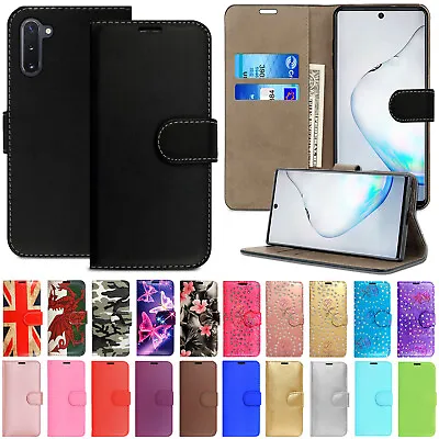 Leather Flip Phone Case For Samsung Note 20 10 9 8 5 4 Ultra Wallet Stand Cover • £2.90