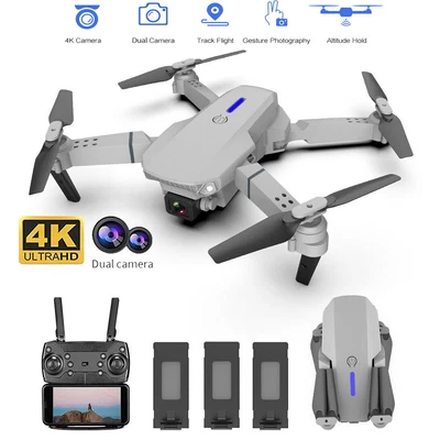 $43.95 • Buy Drone 4k HD Wide Angle Dual Camera WiFi FPV Foldable RC Quadcopter 3 Batteries