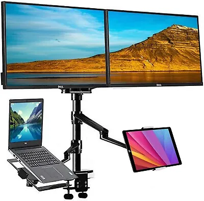 4 Arm Height Adjustable Desk Bed Mount Stand Fr LAPTOP And Monitor/Tablet-RB • $79.99