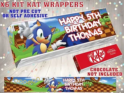 £1.40 • Buy PERSONALISED Sonic Chocolate Kit Kat KitKat Label / Wrappers Party Bag Filler