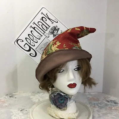 Modern Witch Hat Elf Gnome Hood Orange Fairy Cap L Geechlark 6573 • $24.95