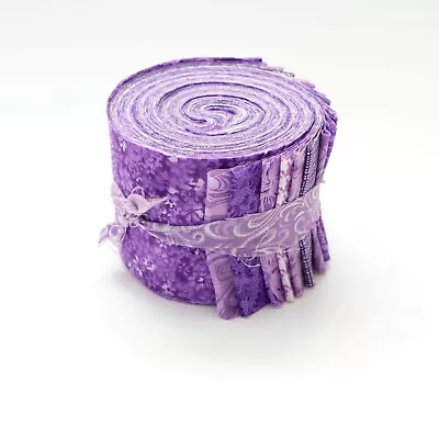 18-pc It's All Purple Jelly Roll 2.5  Pre-cut 100% Cotton Fabric Quilting Strips • $12.99