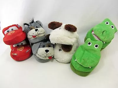 4 Youth Slipper Lot - Dogs  Green Alligator Lightning McQueen - Sizes  9-12Y • $16.19