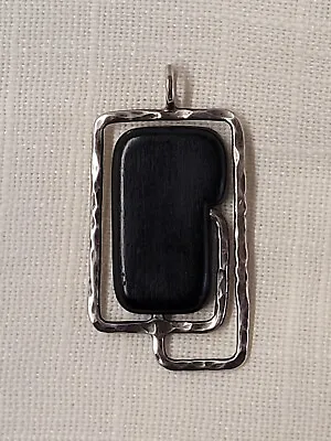 Kaija Aarikka Finland Vintage  Sterling Silver Wood Modernist Pendant Necklace • $226.80