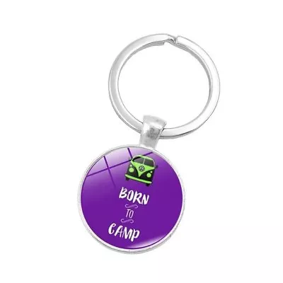 VW Kombi Camping Cabochon Glass Keyring • $9.50