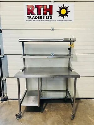 2 Tier Heated Gantry & Mobile Table ~ Halogen Hot Lamp Light Gantry Shelf £400+V • £480