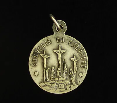 Vintage Jesus Crucifixion Medal Religious Catholic Saint Petite Medal Small Size • $7.99