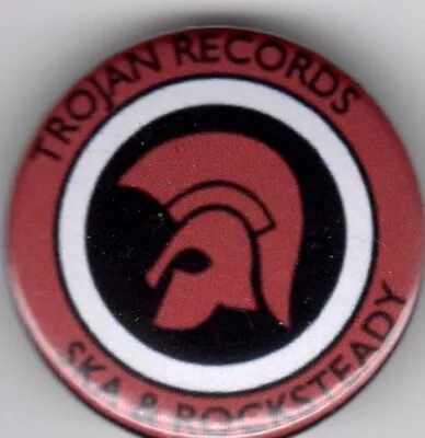 TROJAN RECORDS Pin Button Badge 25mm - SKINHEAD SKA & ROCKSTEADY VESPA LAMBRETTA • £1.40