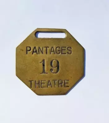 Rare Vintage Pantages Theatre Brass Number Fob • $40